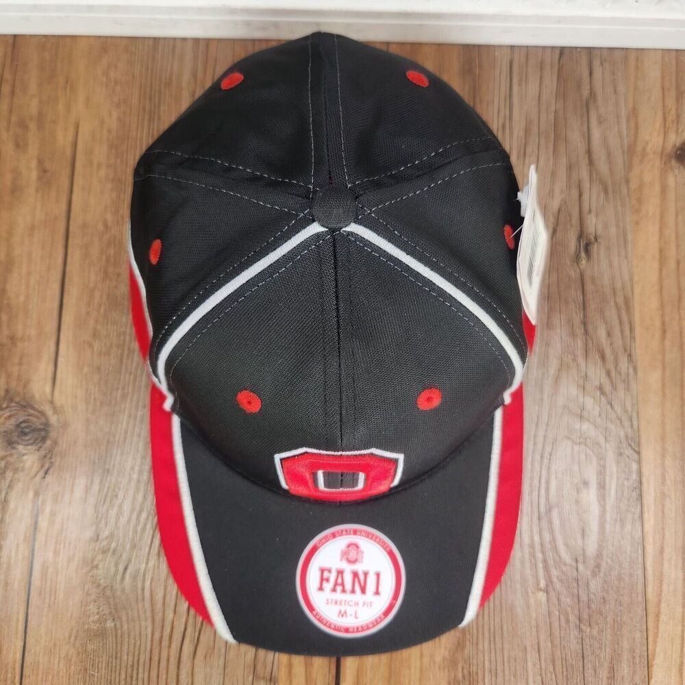 Ohio State University Buckeyes Fan1 Size M/L Hat Cap Black Red Baseball College - Picture 7 of 13